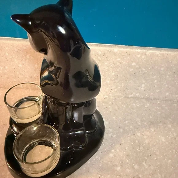 Black cat Candle Holder - Picture 2 of 3